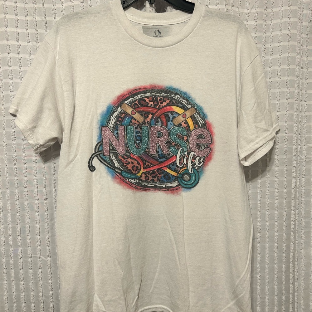 Closet Nurse Life‎ Graphic Tee - Cream